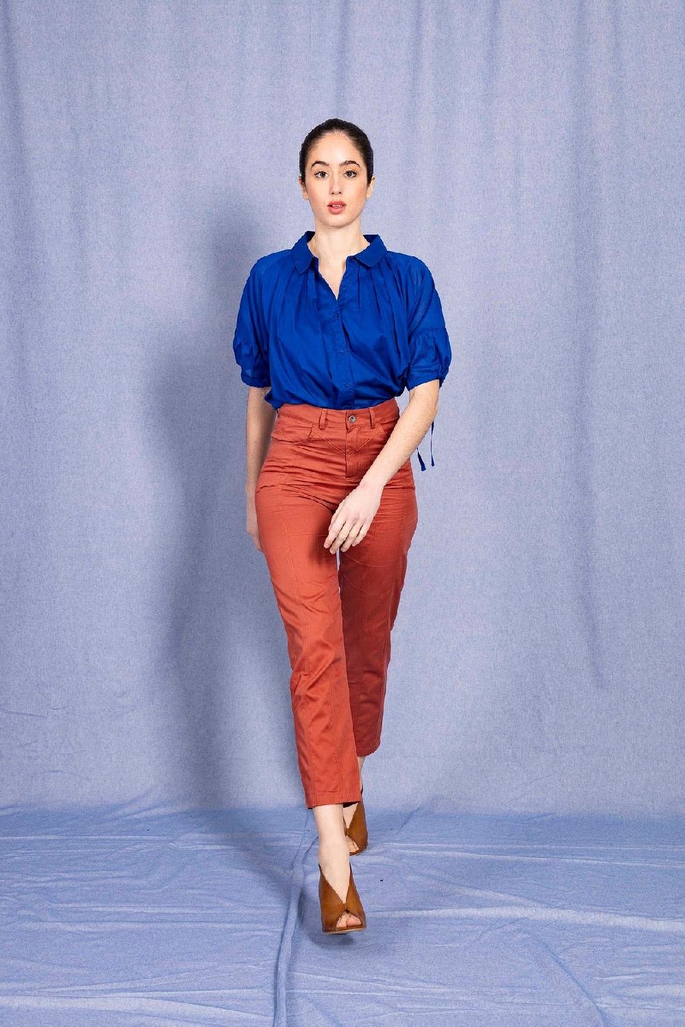 L'exception Chemise Nuria Bleu électrique Misericordia