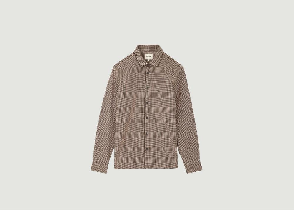 l'exception Chemise Ontario Sepia houndstooth Marron noyoco