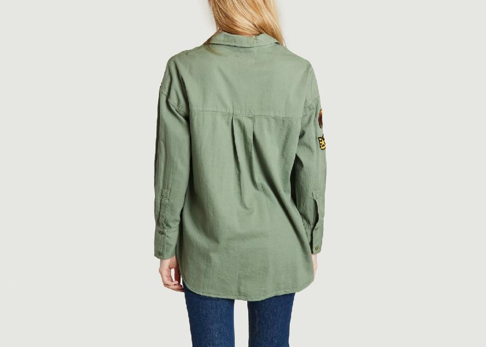 L'exception Chemise Oversize Avec Patchs Celeste Khaki Five Jeans