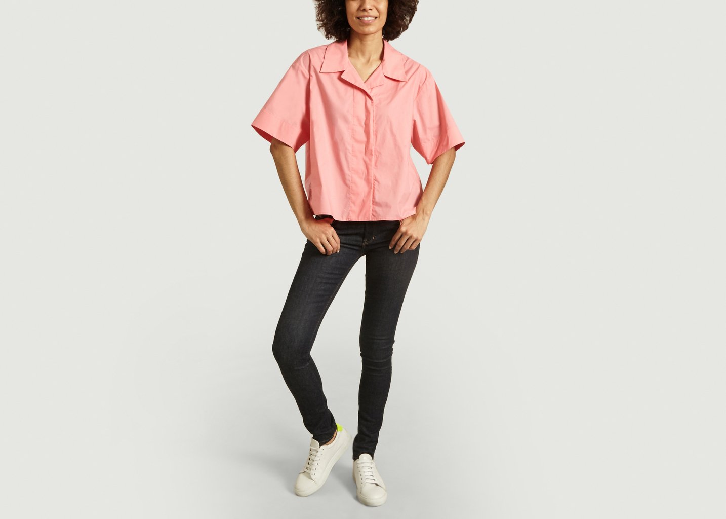 L'exception Chemise Oversize Col Tailleur Rose MM6 Maison Margiela