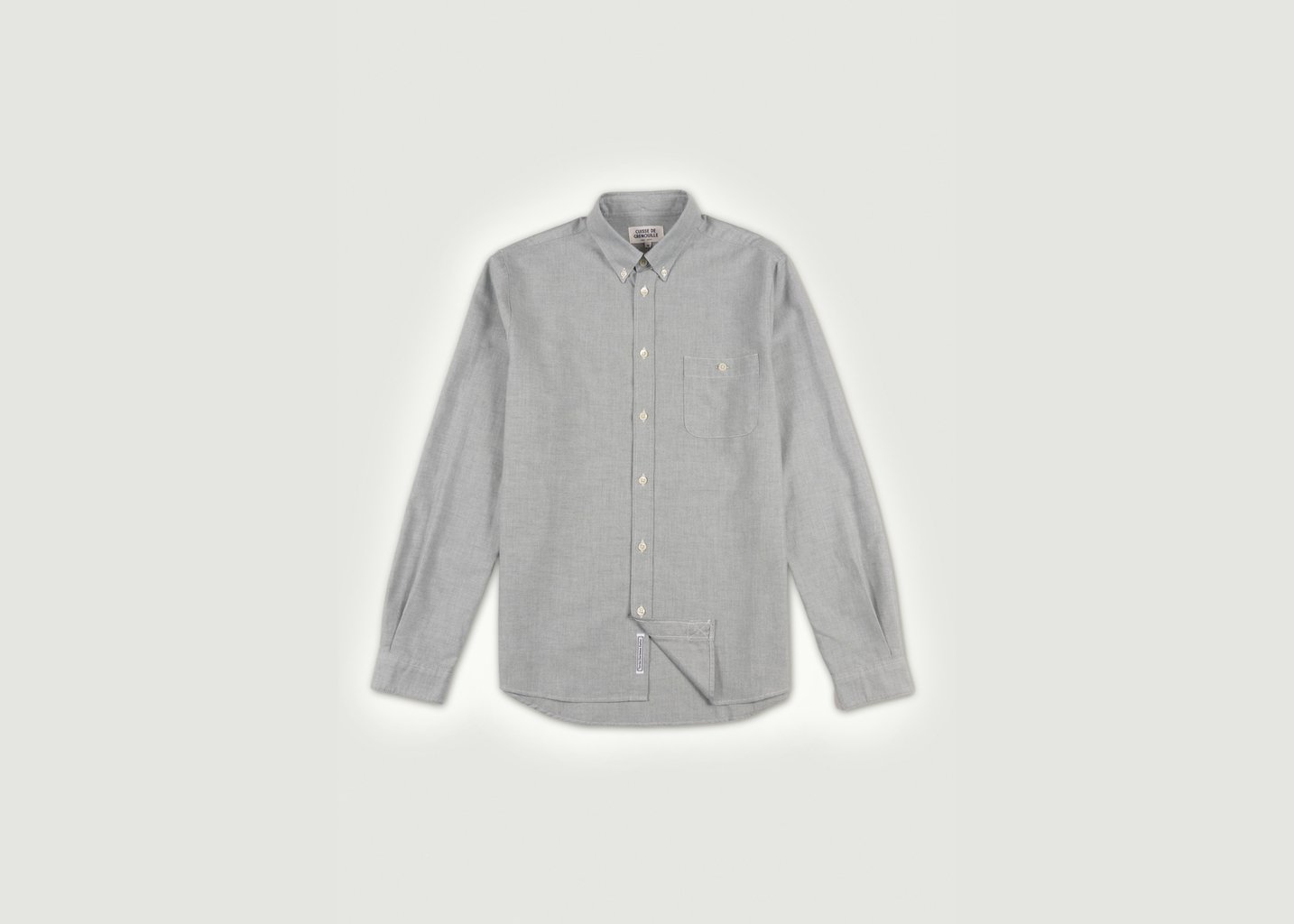 l'exception Chemise Oxford Gris Cuisse de Grenouille