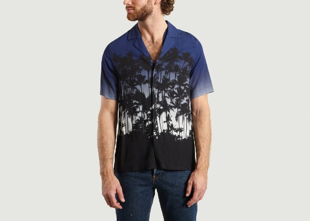 l'exception Chemise Palm Beach Bleu Marine M.X Maxime Simoëns