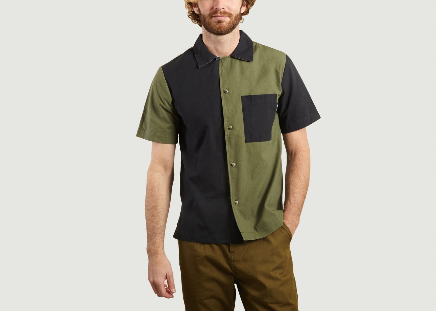 l'exception Chemise Patchwork Multicolore Bleu de Paname