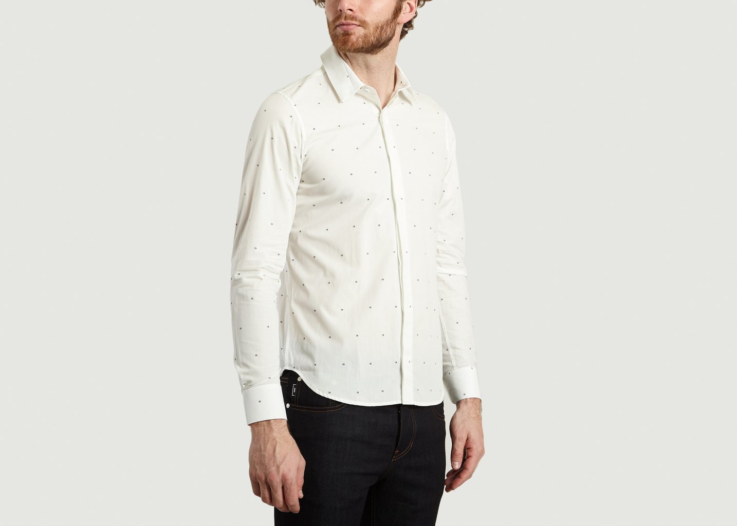 L'exception Chemise Pictogramme Plumetis Blanc M.X Maxime Simoëns