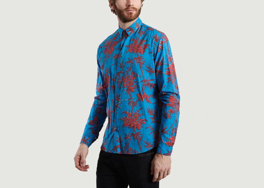 L'exception Chemise Print Végétal Monroe Bleu Essentiel Antwerp