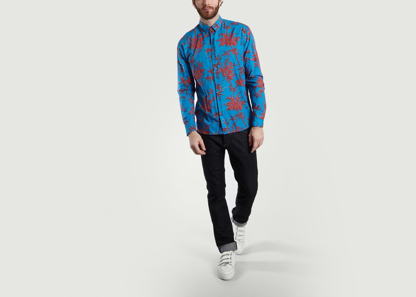 L'exception Chemise Print Végétal Monroe Bleu Essentiel Antwerp