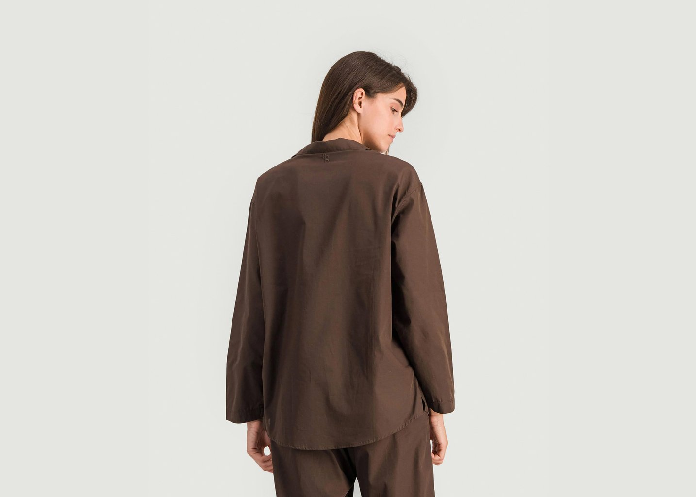 L'exception Chemise Pyjama Femme Coton Bio Chocolat Angarde