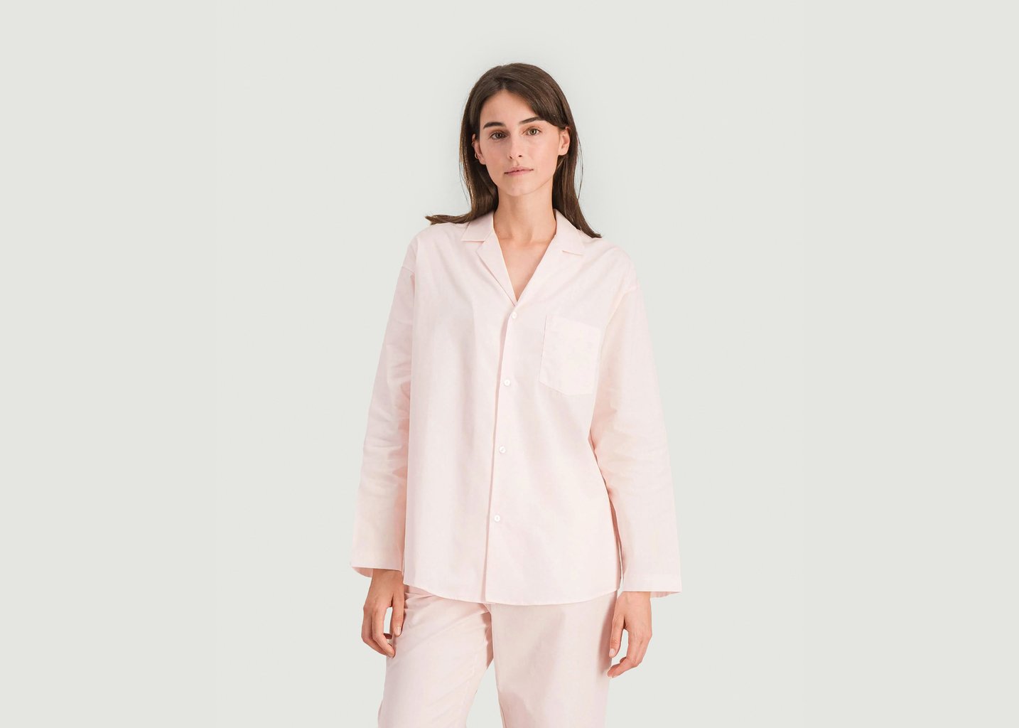 L'exception Chemise Pyjama Femme Coton Bio Rose Pâle Angarde