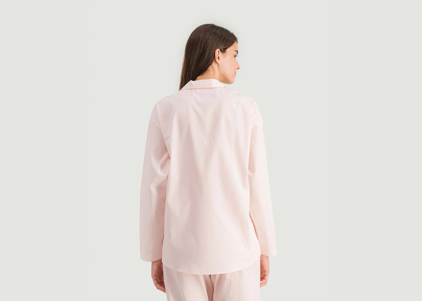 L'exception Chemise Pyjama Femme Coton Bio Rose Pâle Angarde