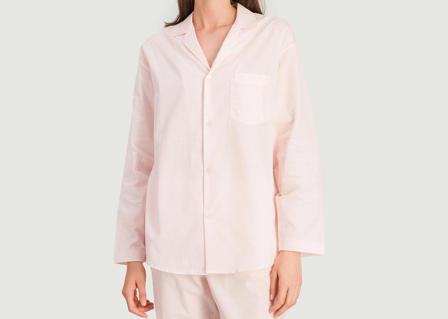 l'exception Chemise pyjama femme coton bio Rose Pâle Angarde