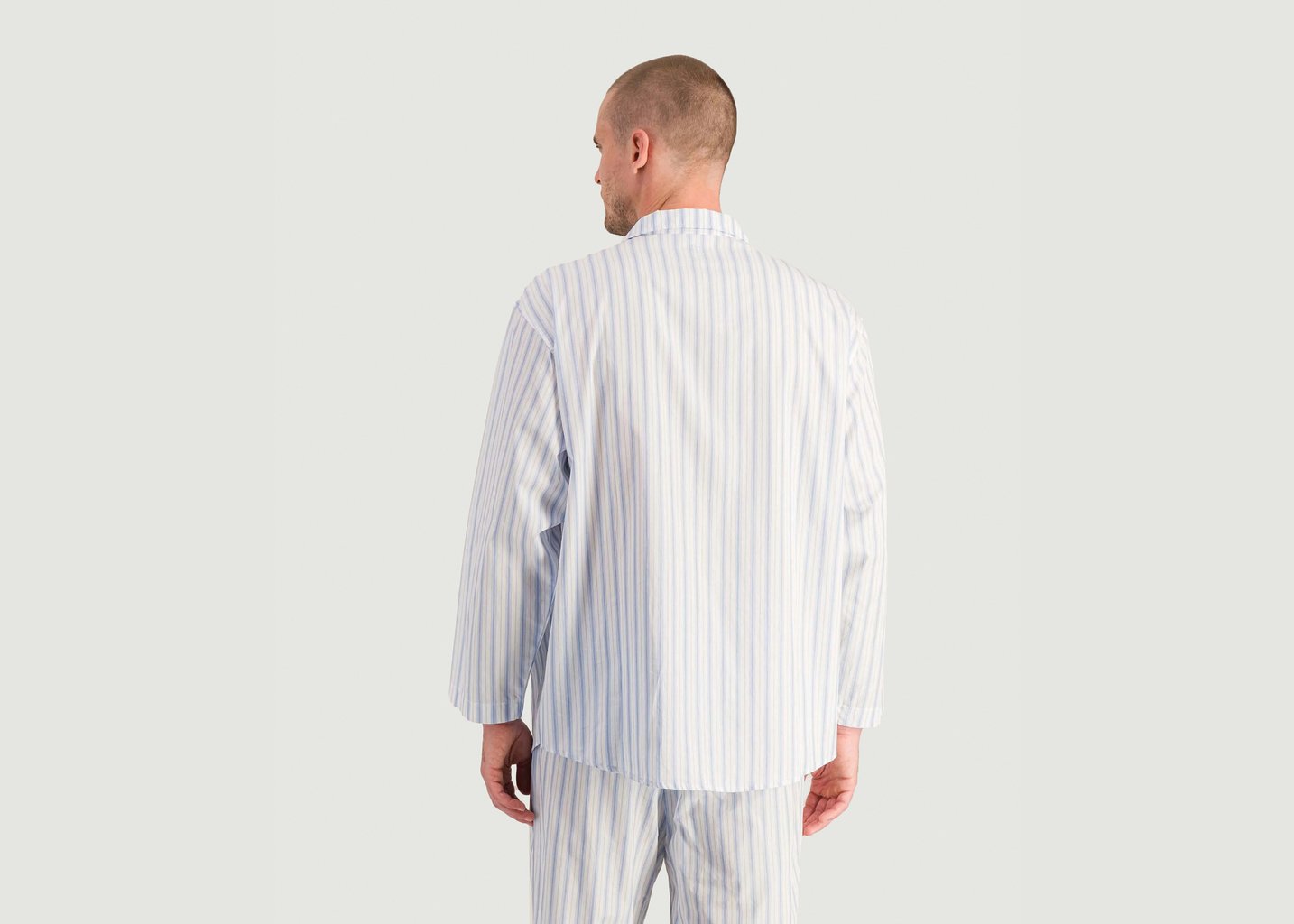 L'exception Chemise Pyjama Homme Coton Bio Bleu Clair Angarde