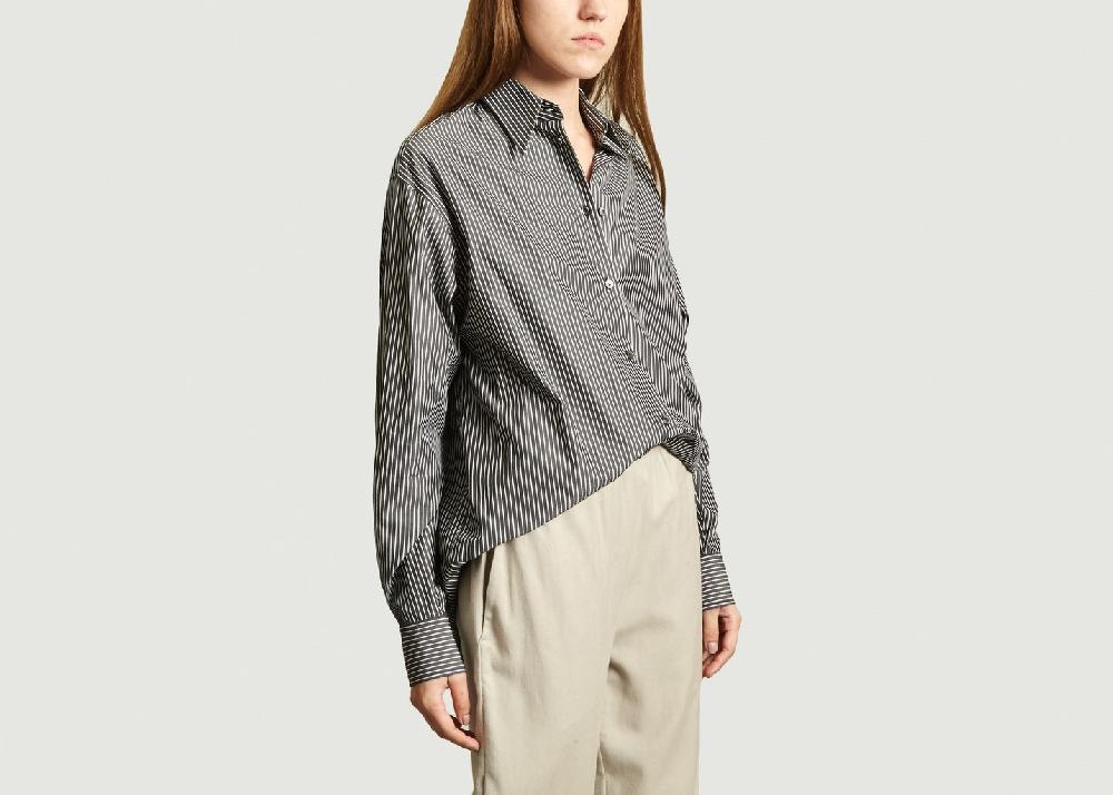 L'exception Chemise Rayée à Ceinture Noir MM6 Maison Margiela