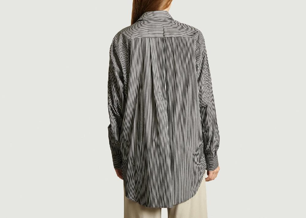 L'exception Chemise Rayée à Ceinture Noir MM6 Maison Margiela