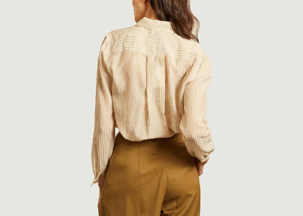 L'exception Chemise Rayée Avec Fronces Camel King & Tuckfield