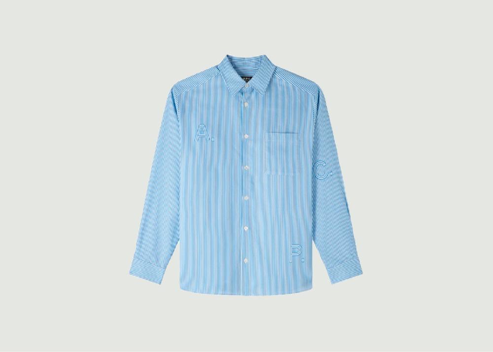 l'exception Chemise rayée siglée Malo Bleu APC Paris