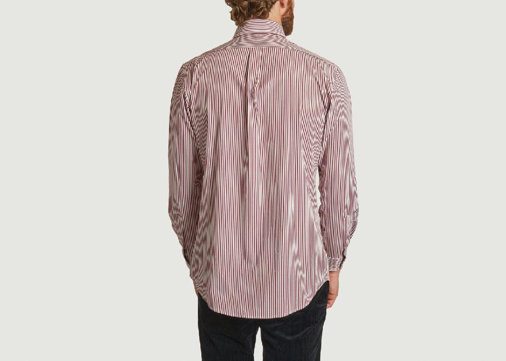 L'exception Chemise Rayée Sleeve Bordeaux Polo Ralph Lauren