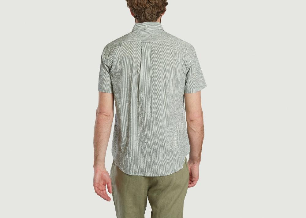 L'exception Chemise Regular Fit à Rayures Vert Foncé Gant