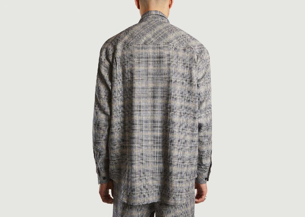 L'exception Chemise Relax à Carreaux En Coton Et Lin Luan J Gris Samsoe & Samsoe