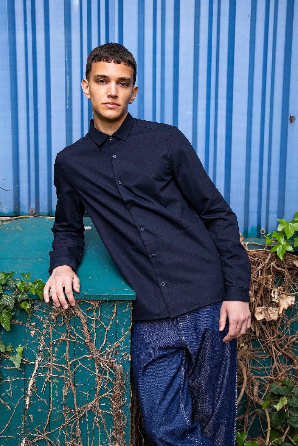 L'exception Chemise Rib Stop Basique Bleu Marine Misericordia