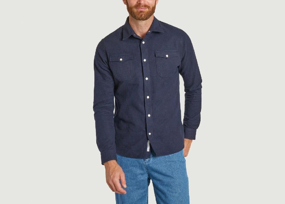 L'exception Chemise Ronan Bleu Marine Cuisse De Grenouille