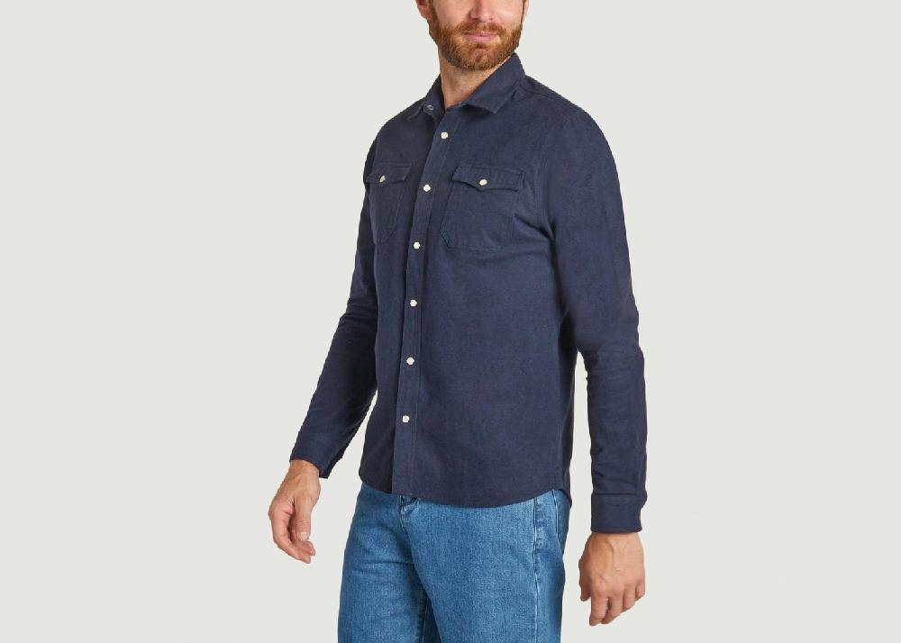 L'exception Chemise Ronan Bleu Marine Cuisse De Grenouille