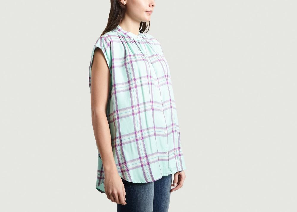 L'exception Chemise Sans Manche A Carreaux Sunlight Vert Essentiel Antwerp