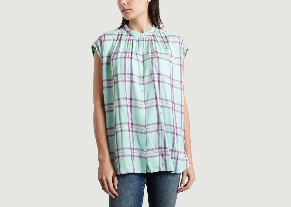 l'exception Chemise Sans Manche A Carreaux Sunlight Vert Essentiel Antwerp