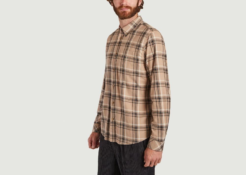 L'exception Chemise Sergé à Carreaux Chuck Beige Nudie Jeans