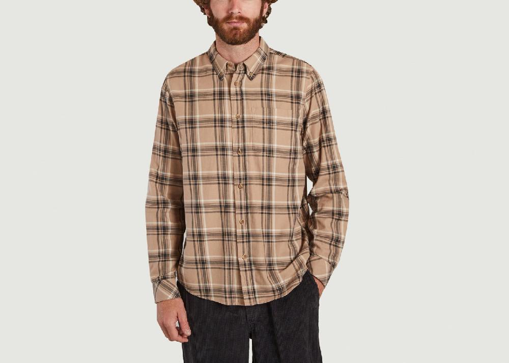 l'exception Chemise Sergé à Carreaux Chuck Beige Nudie Jeans