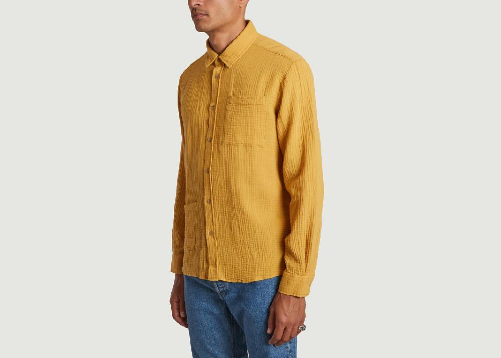 L'exception Chemise Sergi En Coton Biologique Moutarde Bask In The Sun