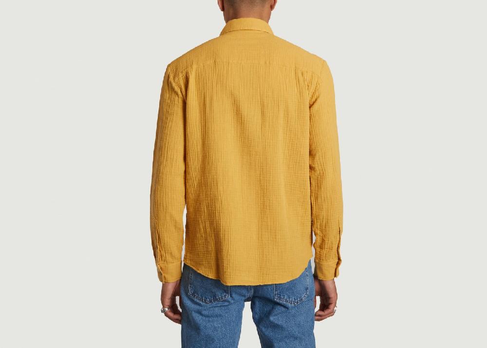 L'exception Chemise Sergi En Coton Biologique Moutarde Bask In The Sun