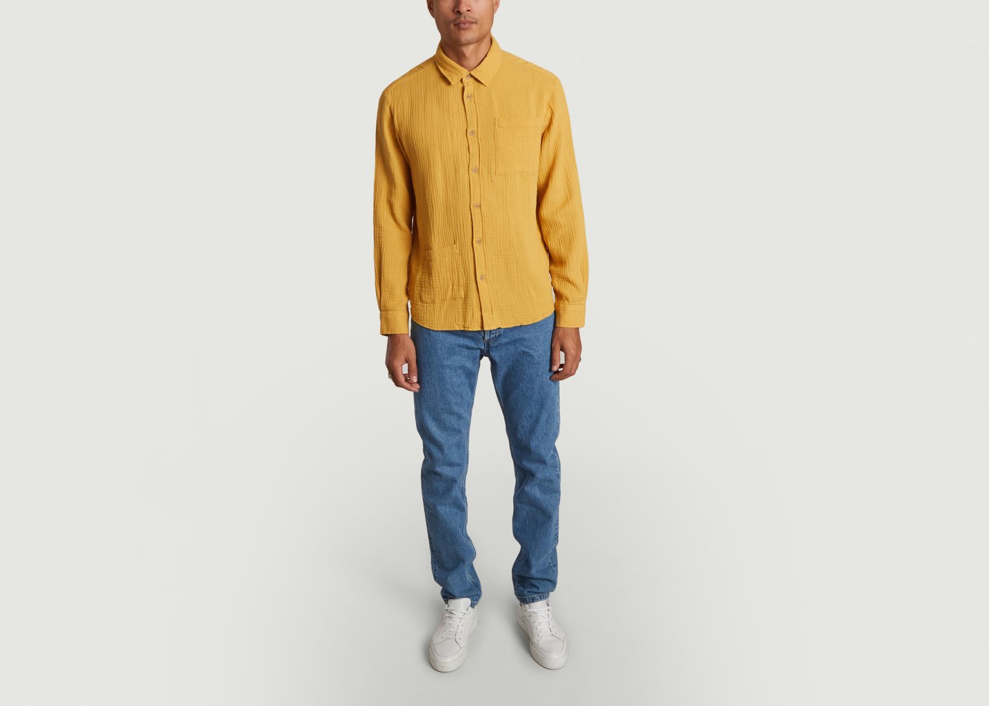 L'exception Chemise Sergi En Coton Biologique Moutarde Bask In The Sun