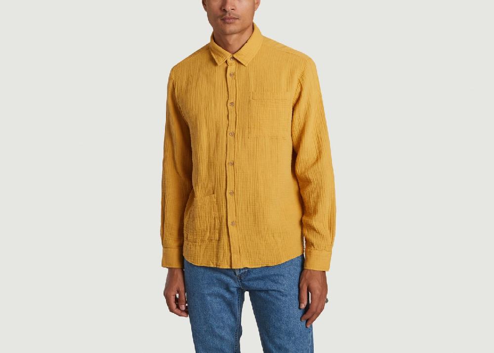 l'exception Chemise Sergi en coton biologique Moutarde Bask in the Sun