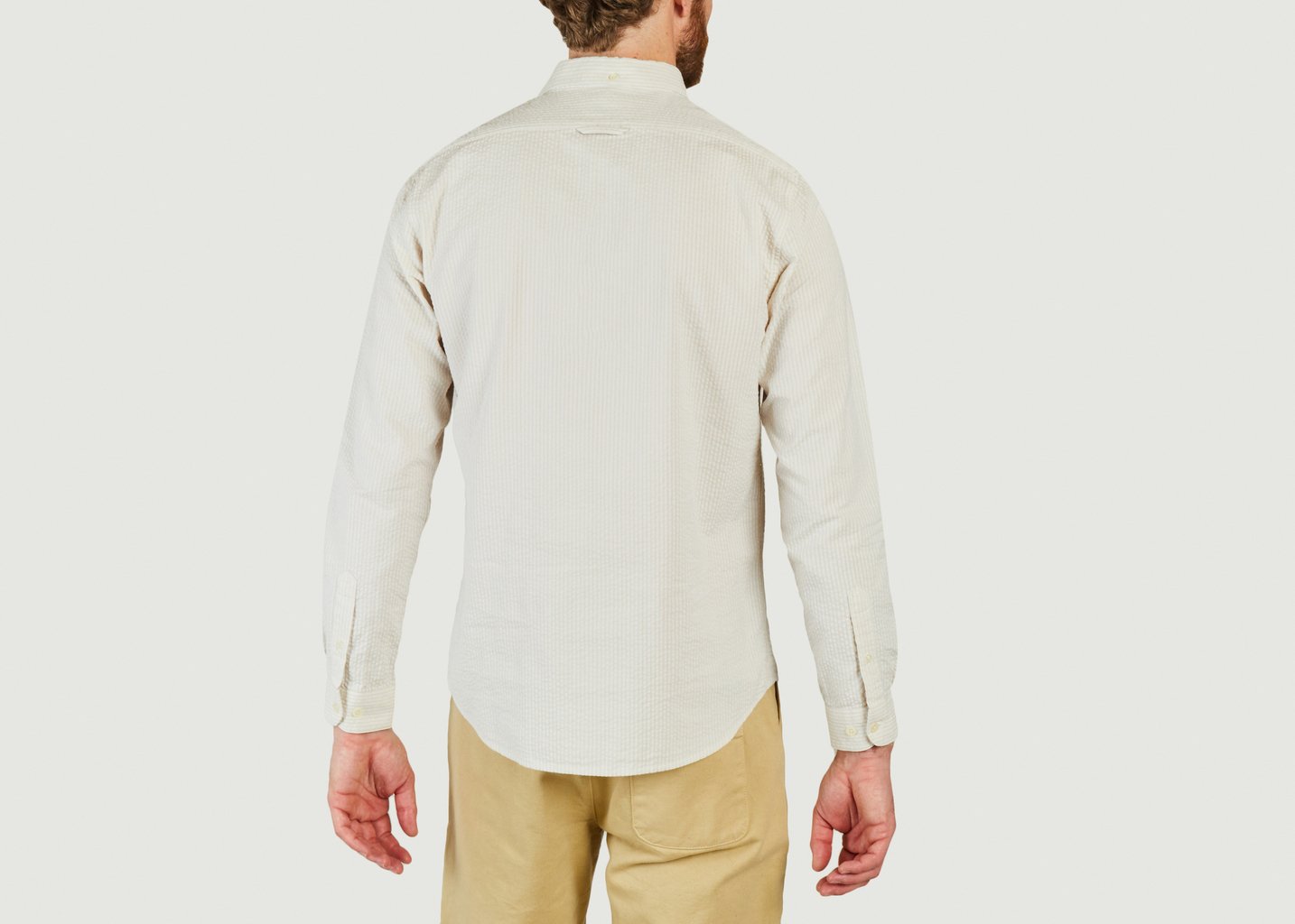 L'exception Chemise Severin Seersucker Beige Cuisse De Grenouille