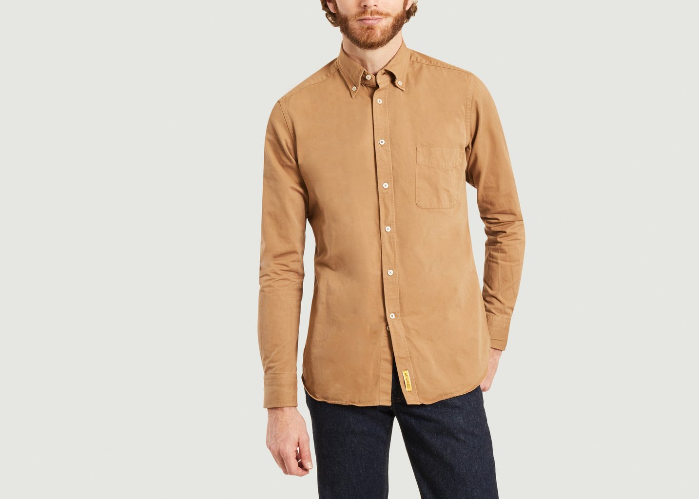 l'exception Chemise slim fit en twill Dexter Beige B.D Baggies