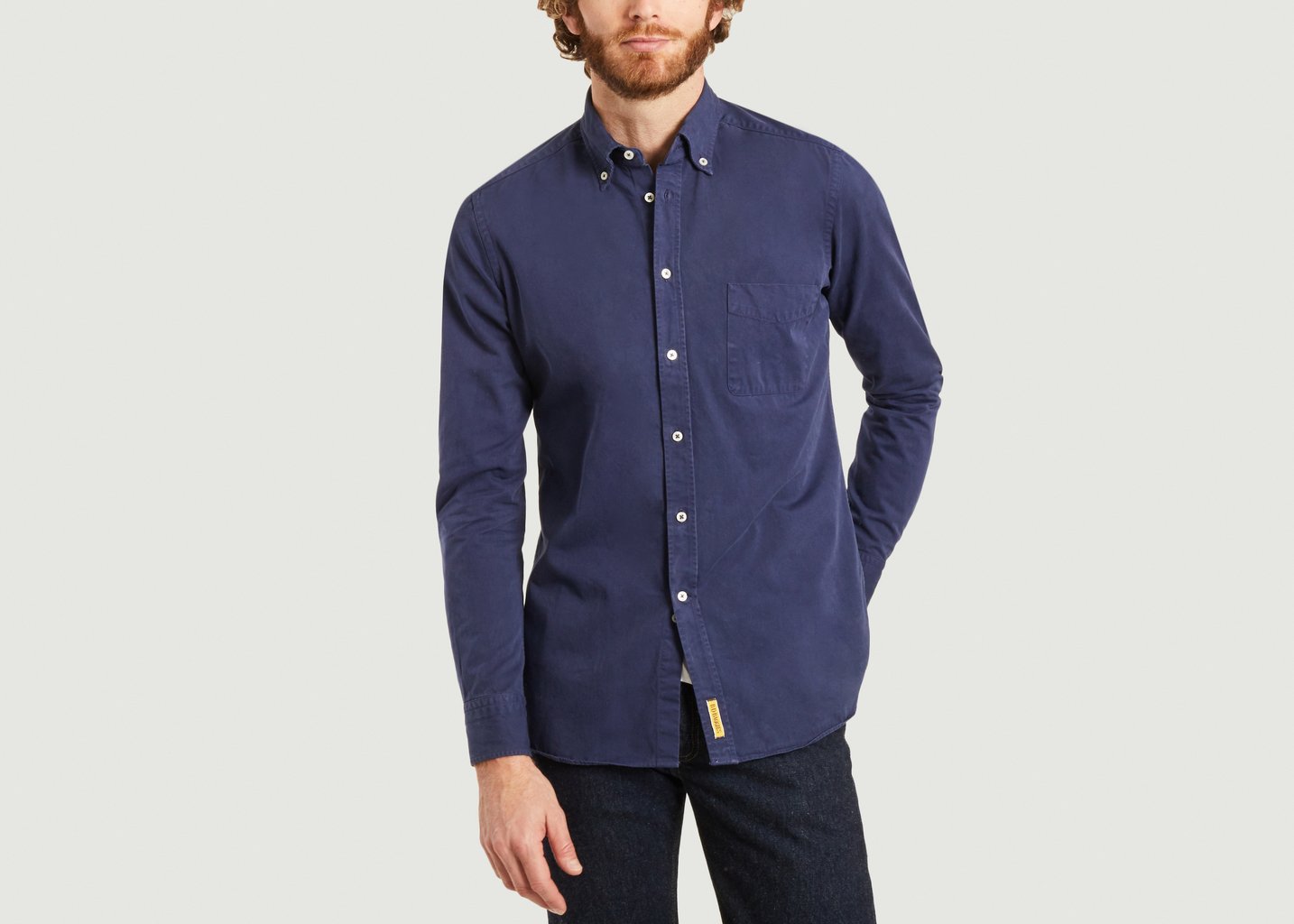 l'exception Chemise slim fit en twill Dexter Bleu B.D Baggies