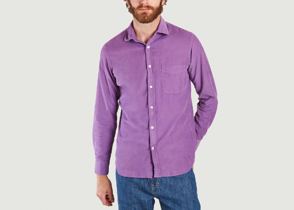 l'exception Chemise Storm en velours Violet Hartford