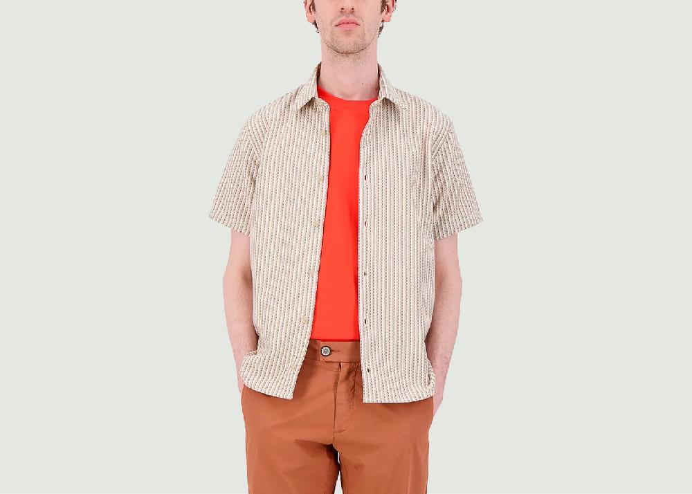 l'exception Chemise Texture Gaufrée Beige JagVi Rive Gauche