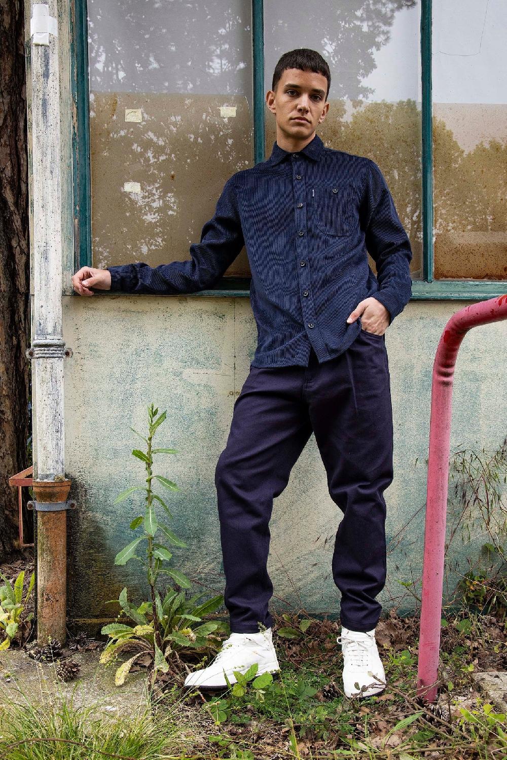 L'exception Chemise Velours Milleraies Bleu Marine Misericordia