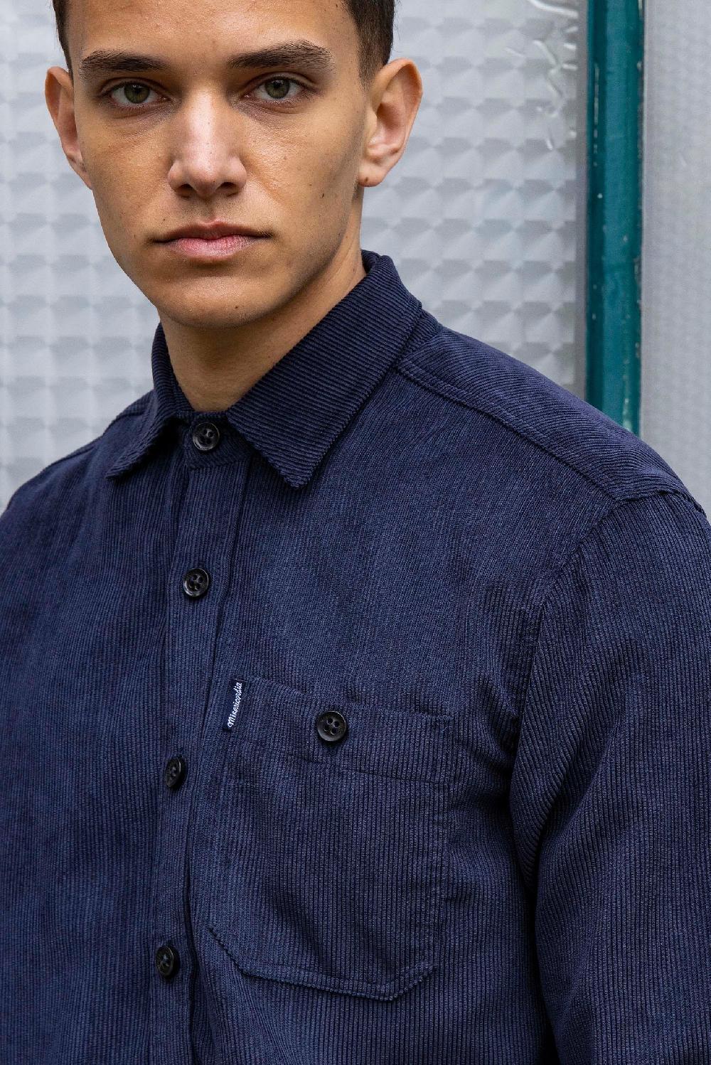 L'exception Chemise Velours Milleraies Bleu Marine Misericordia