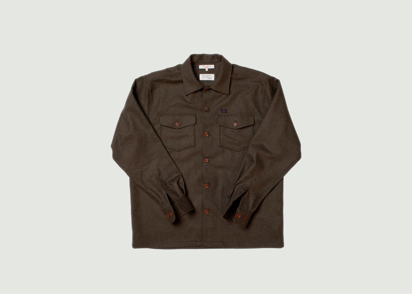 l'exception Chemise Vincent Melange Board Khaki Nudie Jeans