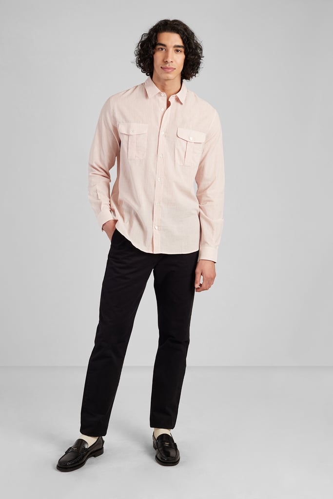 L'exception Chemise Voyage Rayée En Coton Bio Japonais Blanc L'Exception Paris