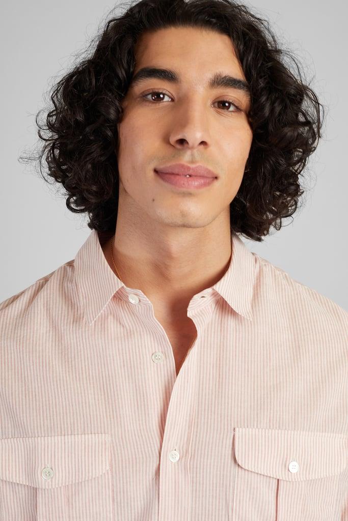 L'exception Chemise Voyage Rayée En Coton Bio Japonais Blanc L'Exception Paris