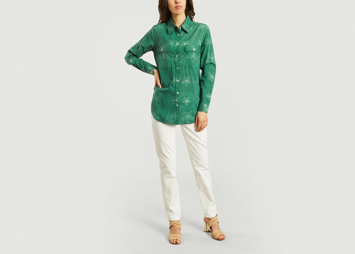 L'exception Chemise Zoé Vert Sapin Fabric Hunted & Collected
