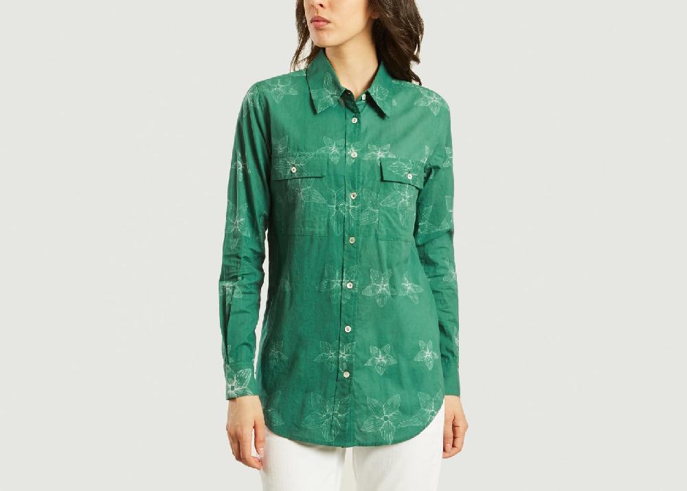 l'exception Chemise Zoé Vert Sapin Fabric Hunted & Collected