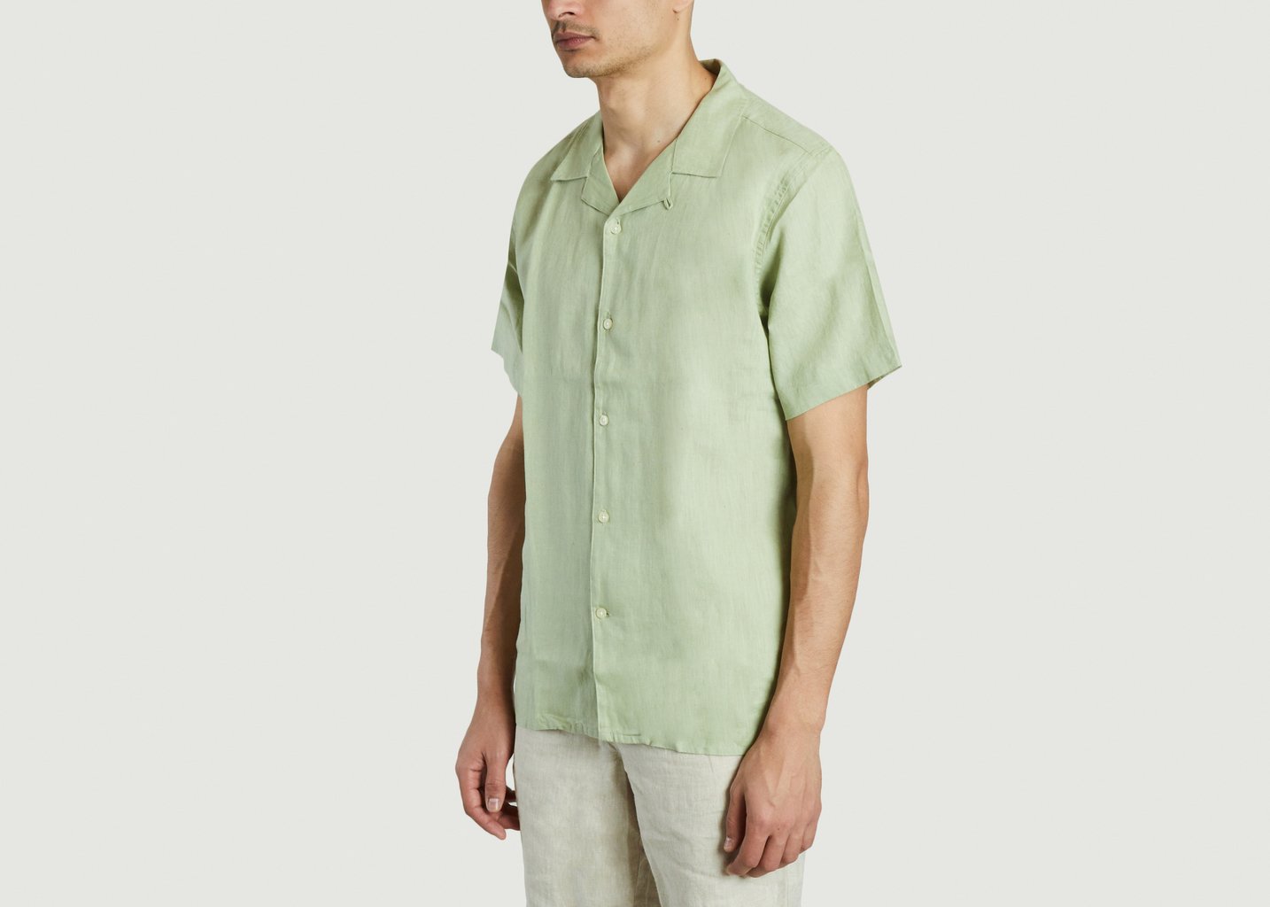 L'exception Chemisette En Lin Bio Coupe Boxy Menthe Knowledge Cotton Apparel