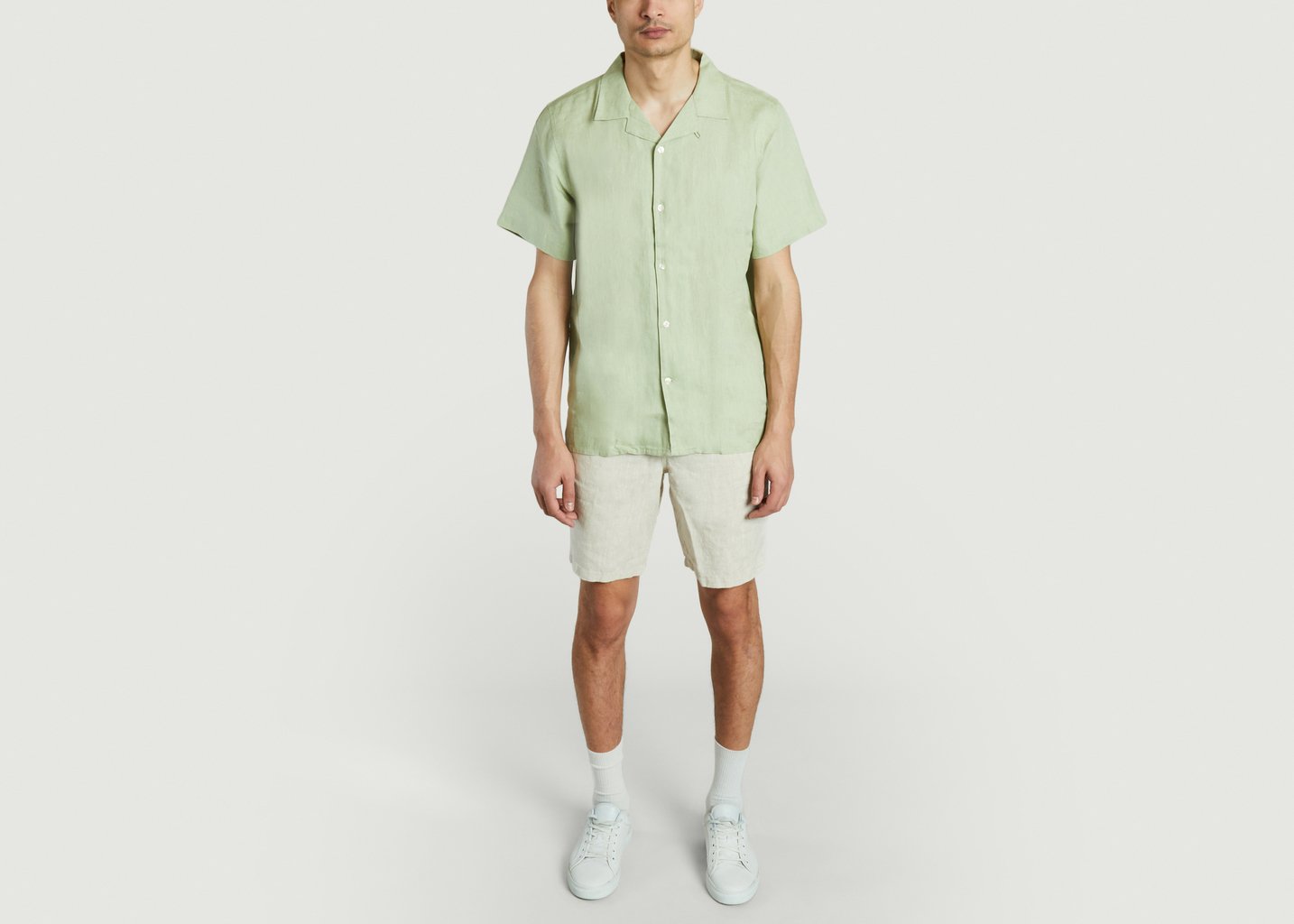 L'exception Chemisette En Lin Bio Coupe Boxy Menthe Knowledge Cotton Apparel