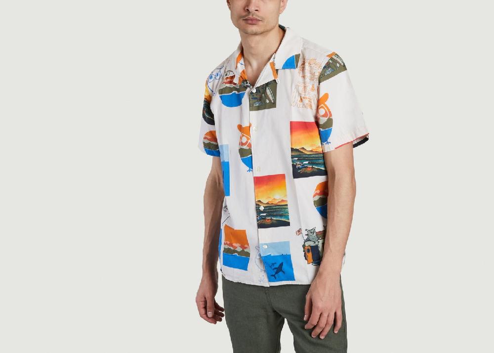 l'exception Chemisette imprimé fantaisie boxy fit KCA x Jonas Claesson Imprimé Knowledge Cotton Apparel