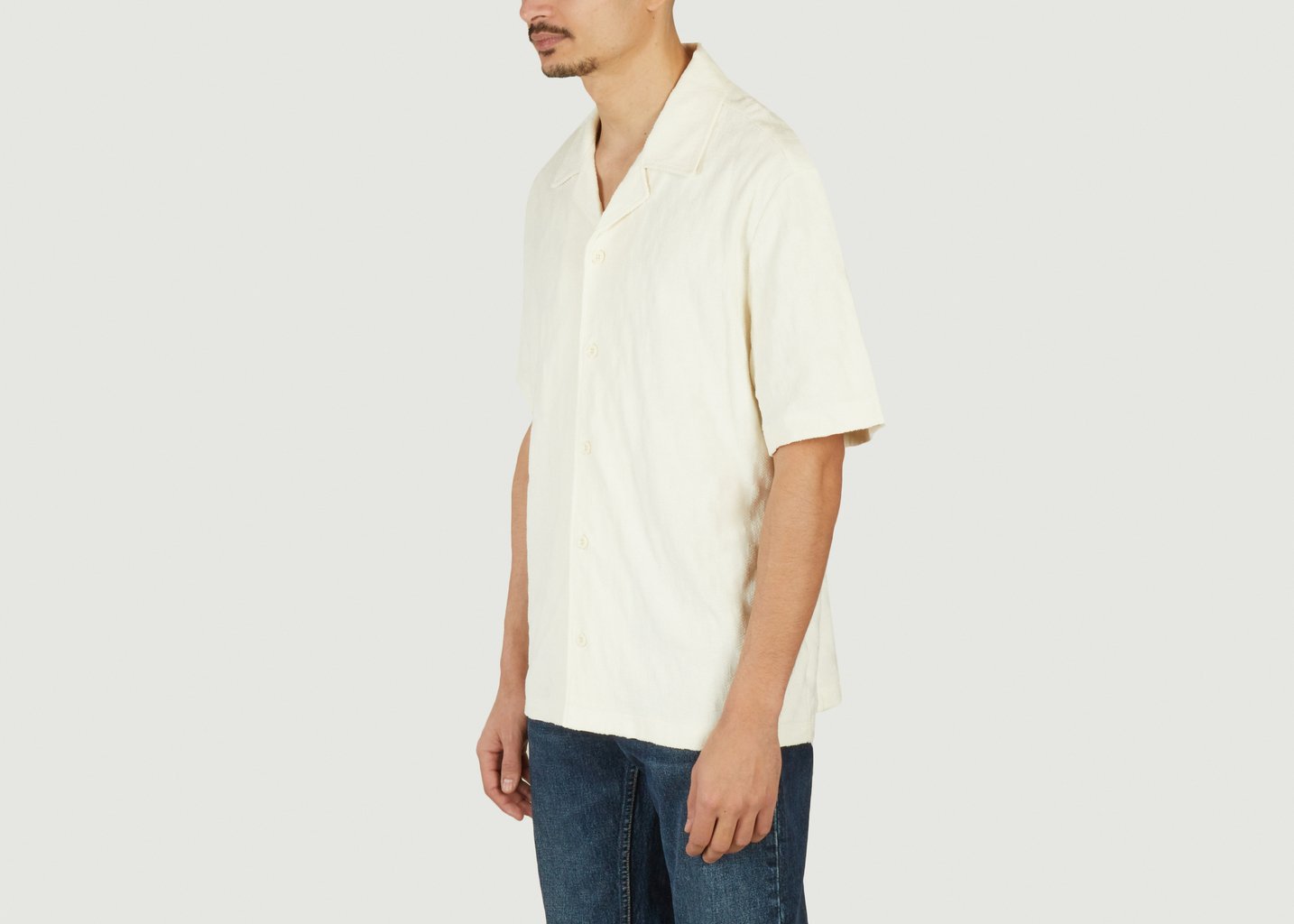 L'exception Chemisette Jacquard Texturé Coupe Relax Crème Gant