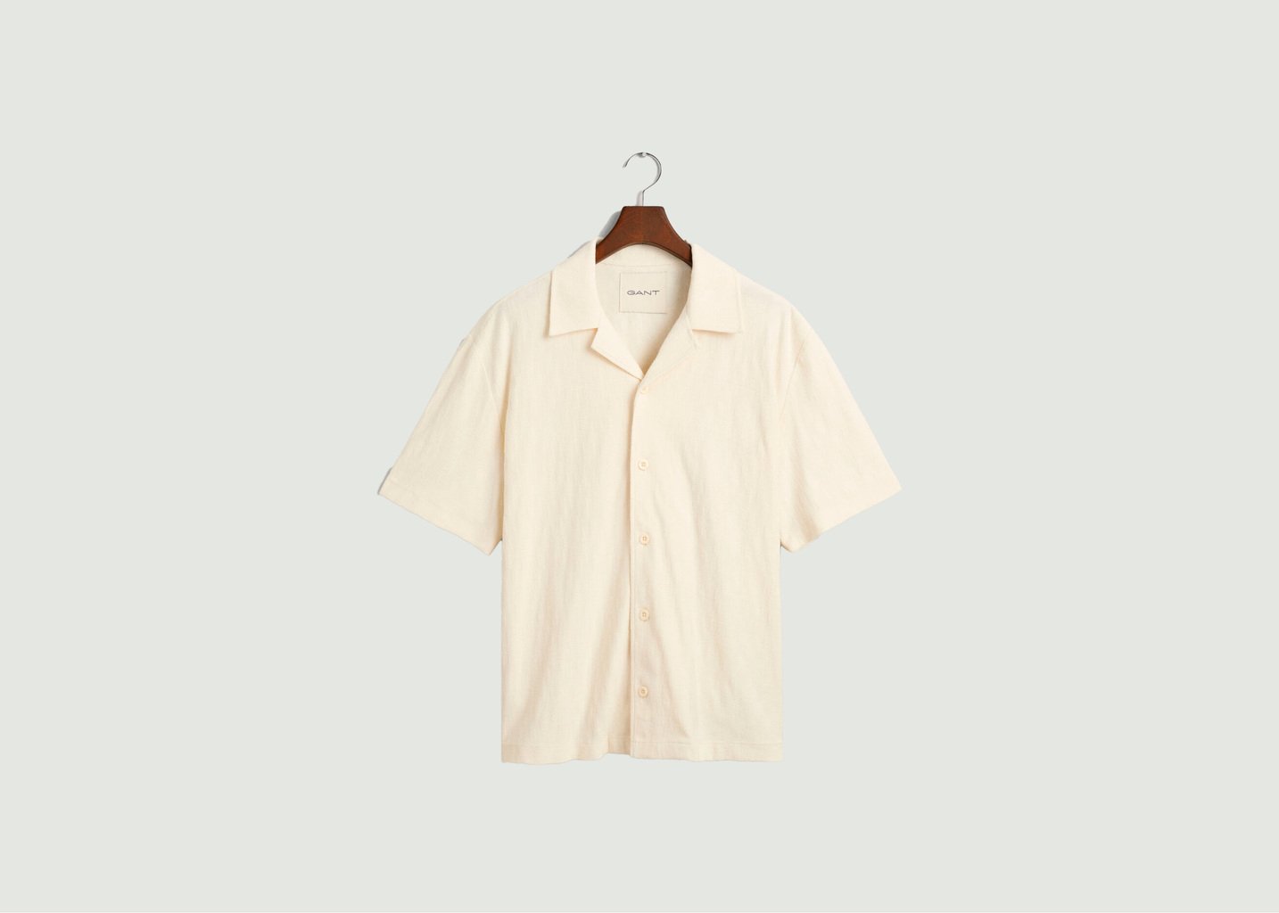 l'exception Chemisette jacquard texturé coupe relax Crème Gant